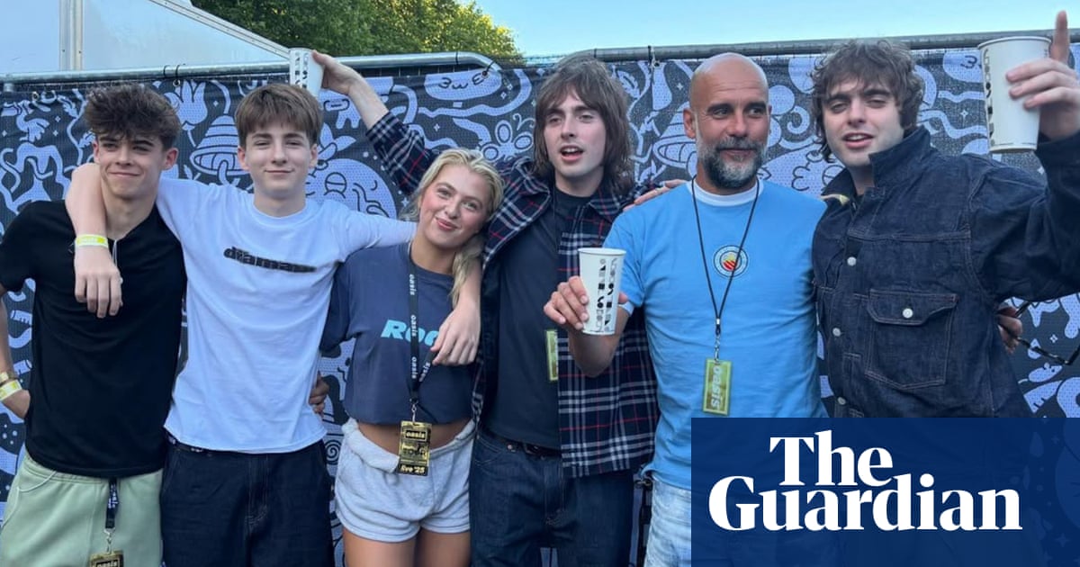 Pep Guardiola parties with Gallagher family at Oasis homecoming gig | Oasis